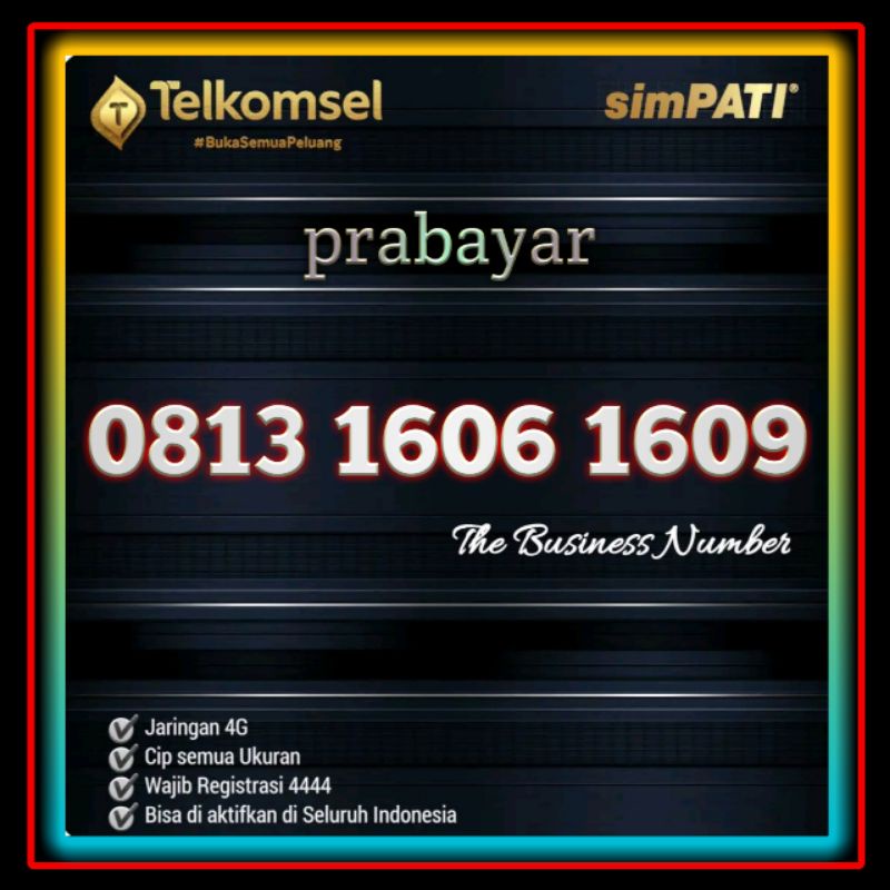 Nomor cantik simPATI 4G LTE prabayar special edition 1606