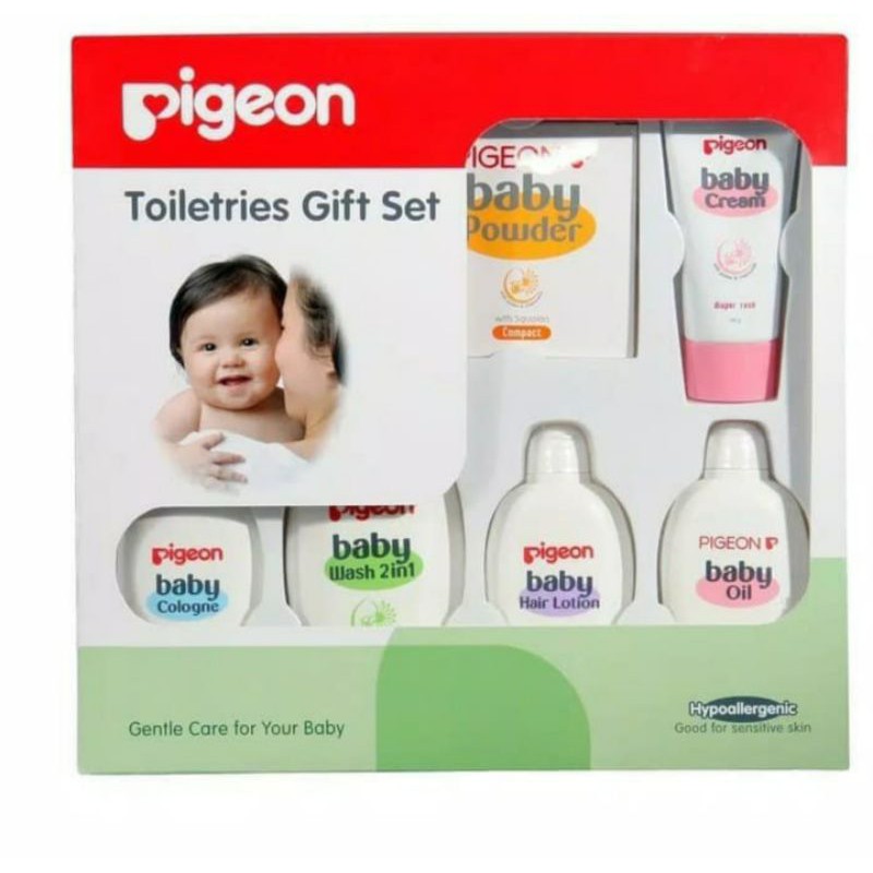 PIGEON TOILETRIES GIFT SET 6 in 1 Paket Perawatan &amp; Perlengkapan Mandi Bayi KADO / GIFT SET PIGEON