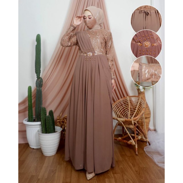 GAMIS SELENDANG ZAMECA // GAMIS PESTA // GAMIS BRUKAT // KEBAYA MODERN // KEBAYA PESTA // OUTFIT BAJU PESTA