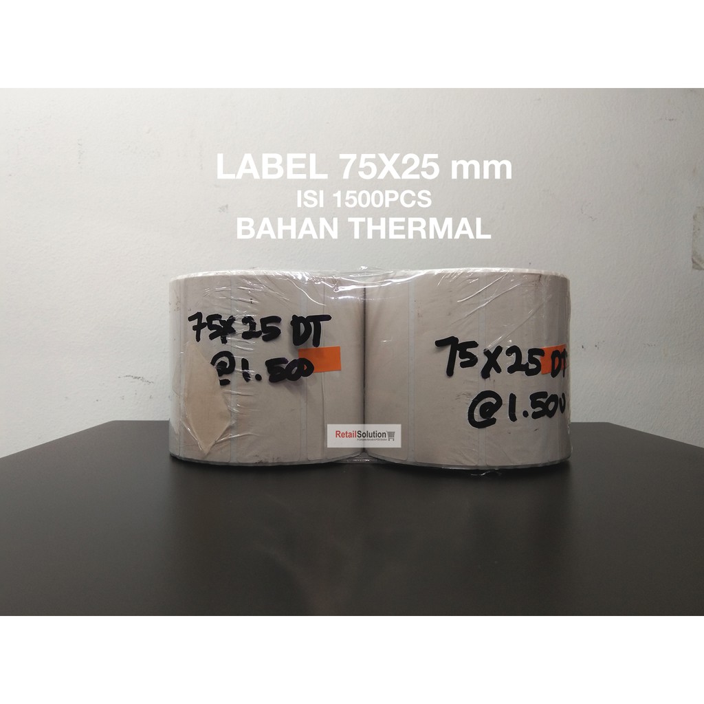 Sticker Label Barcode 75x25 mm isi 1500 pcs Thermal