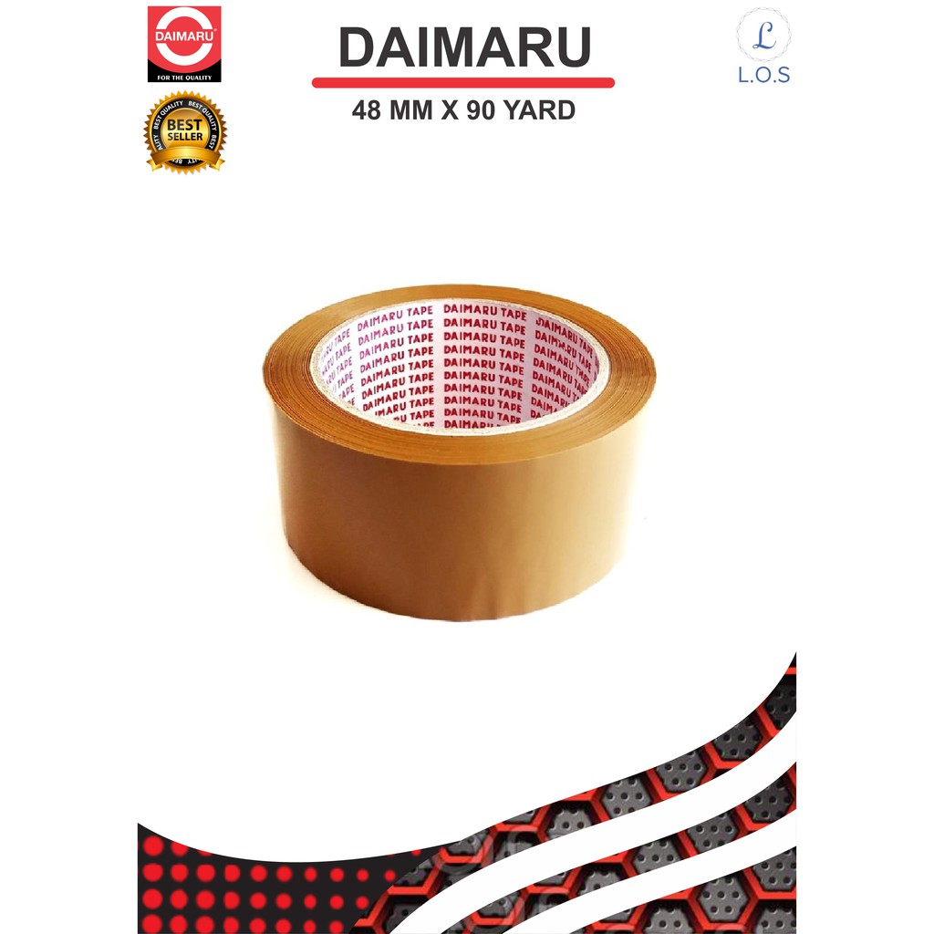 DAIMARU TAPE - LAKBAN - COKELAT POLOS - 2 INCHI 90 YARD - TRANSPARAN