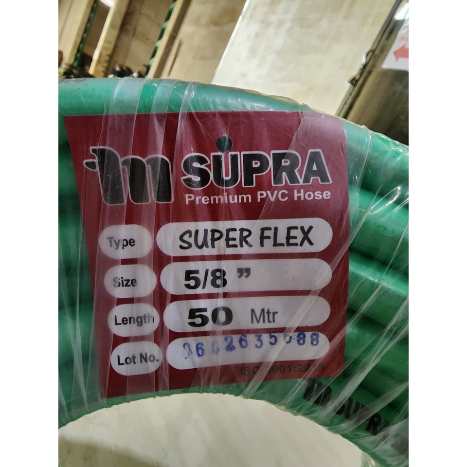 Selang SUPERFLEX 5/8 inch 50 meter / Premium PVC Hose Superflex 50M / Selang PVC premium / Selang PVC tebal / Selang sangat kuat lentur awet / Selang anti lipat / selang tebal / selang SUPRA