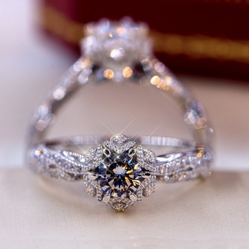Cincin Wanita Model Hollow Out Untuk Pernikahan / Pertunangan