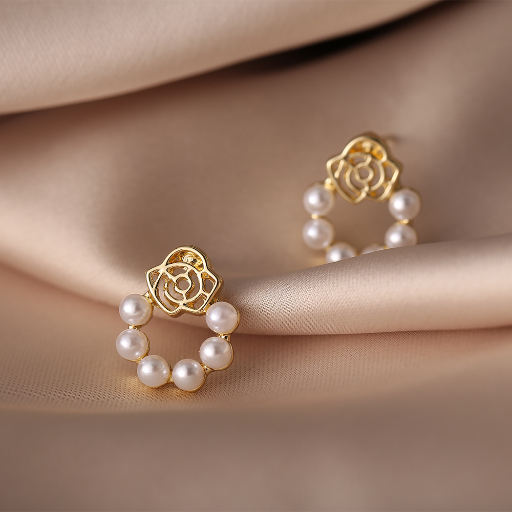 Simple flower earrings alloy women Earrings fashion jewelry accessories