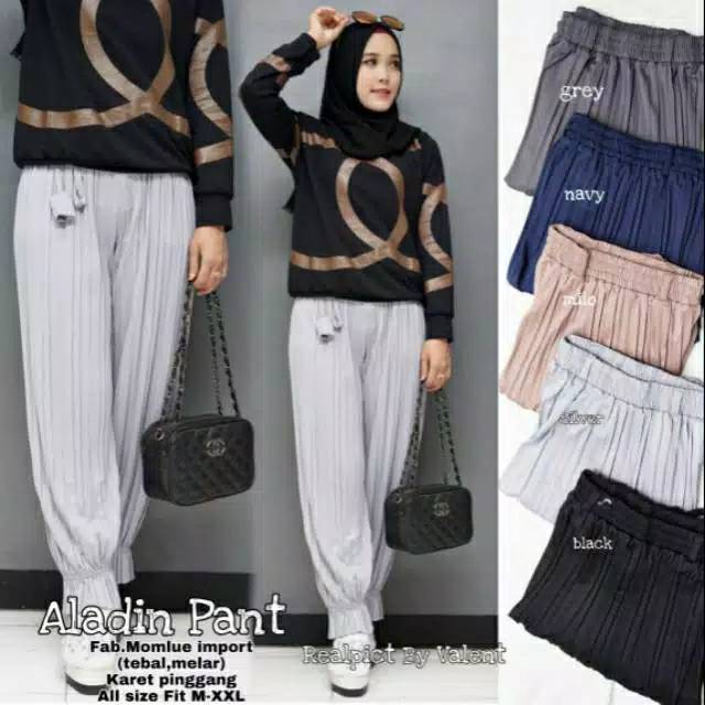 CELANA JOGER PLISKET//Celana aladin plisket
