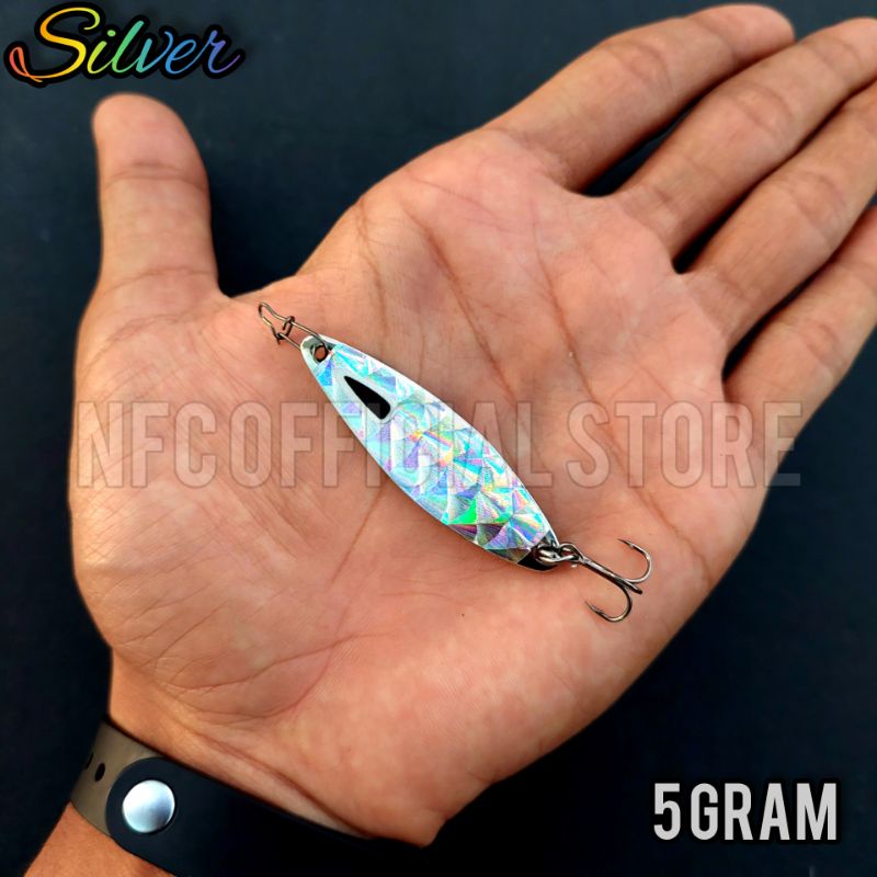 Lure metal Spoon S 5cm ( 5gr, 7gr, 10gr ) Umpan casting Tengiri, Giant Trevally, Baracuda, Talang-talang