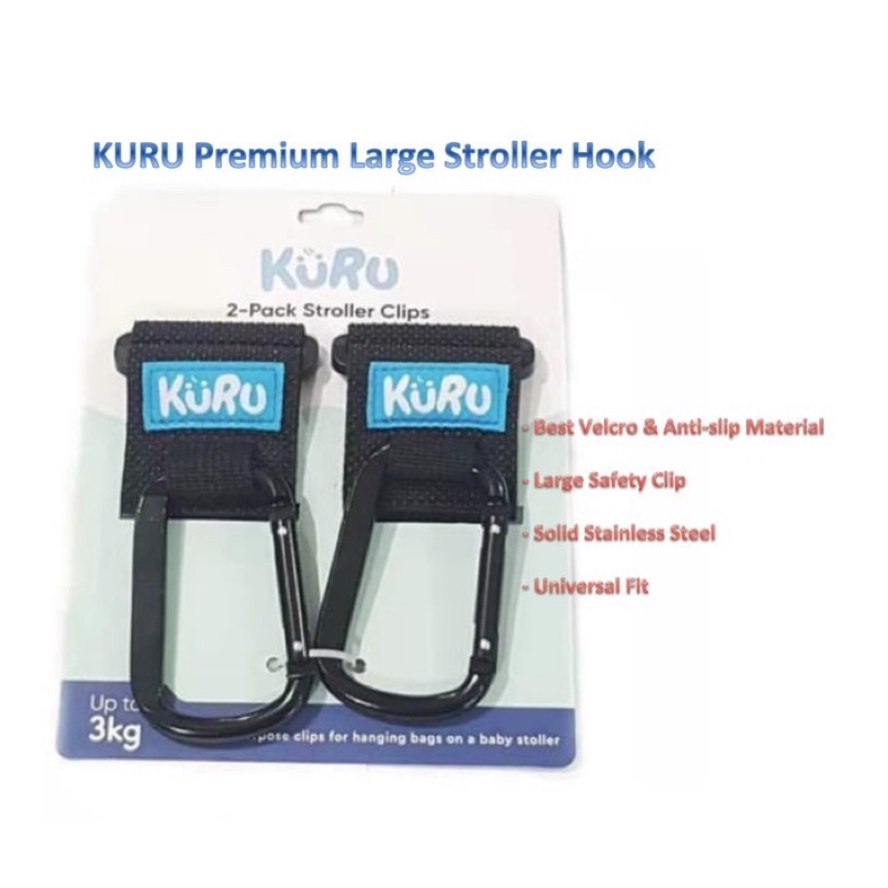 Kuru Stroller Hook Gantungan Barang Kereta Bayi Hooks Premium Kuat Besi Perekat Traveling Bepergian