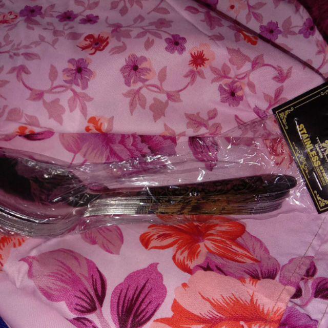 Sendok Batik Dan Garpu Batik (1 Set Isi 12 Pcs)