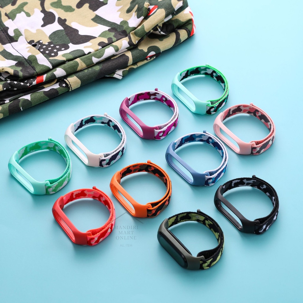 Strap Nylon Camouflage Xiaomi Mi band 7 6 5 4 3 / Tali Miband 3/4/5/6/7 Nilon Motif Camo