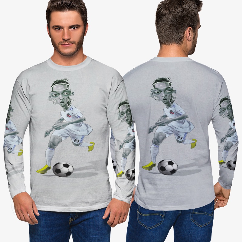 Kaos Pria Ozil Tshirt Bahan Polyester Jersey Casual Style Fashionable Unisex Tees