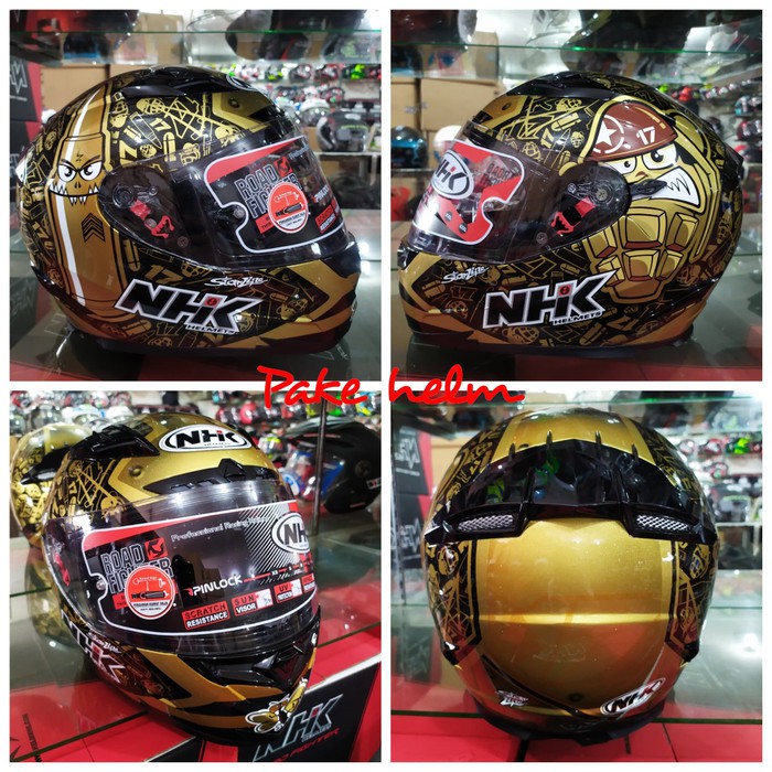 HELM NHK RX9 KAREL ABRAHAM GOLD HELM NHK FULL FACE