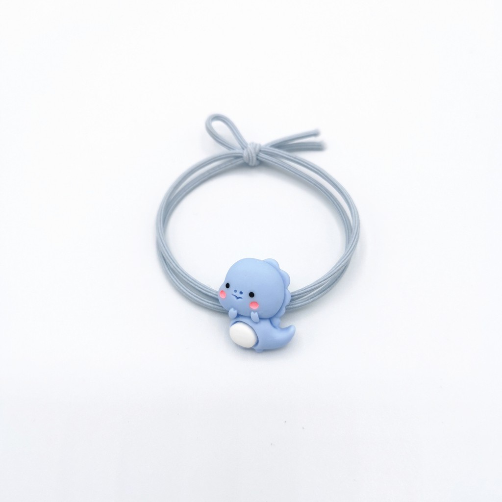 MURMURE.ID | IKAT RAMBUT ALA KOREA MOTIF DINOSAURUS KUNCIR CANDY IMPORT MURAH KARET RAMBUT DINO HA059-A - TALI BIRU