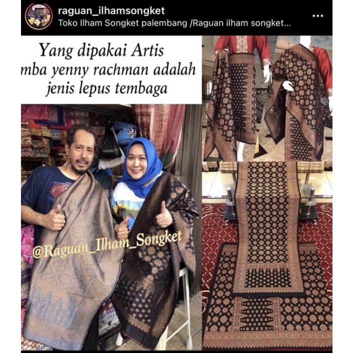 EXCLUSIVE LEPUS TEMBAGA ORI Warna Alam AbuAbu & Hitam  /Songket tenun palembang asli tenun tangan il