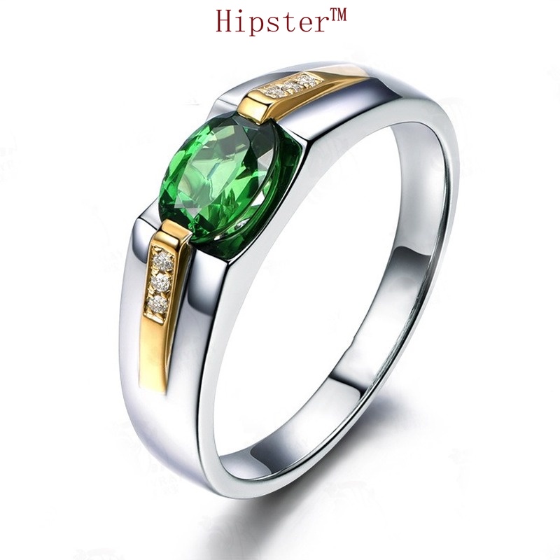 Korean Style Personalized Simple Retro with Opening Ring Inlaid with Gem