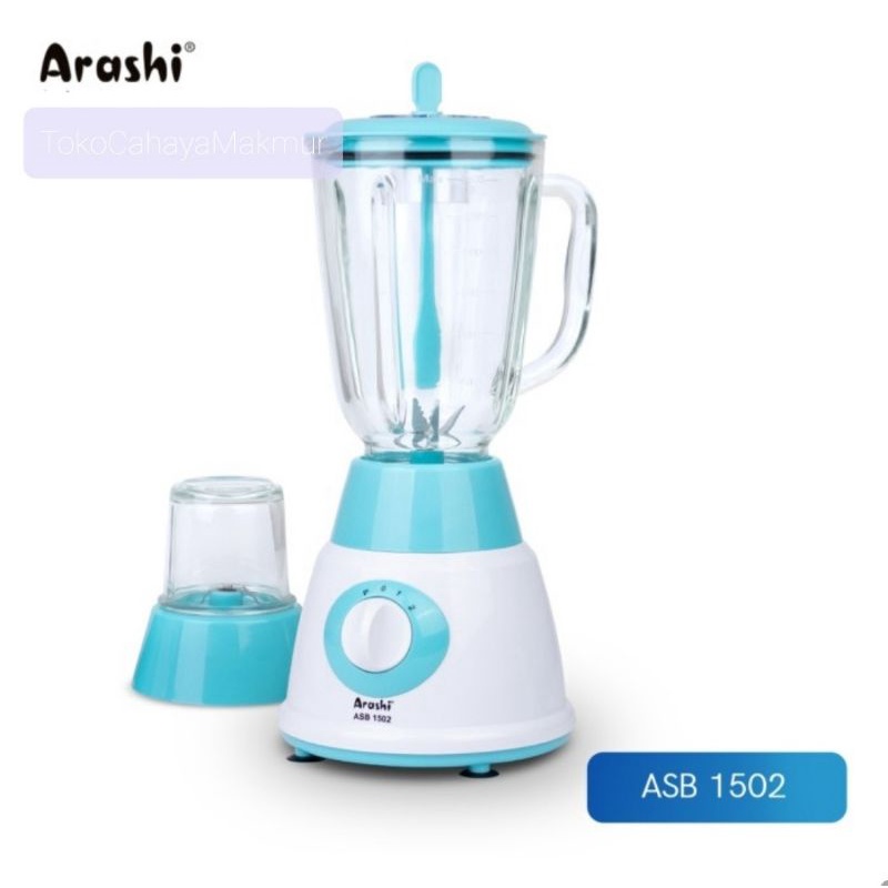 Arashi Stand Blender ASB 1502 1.5L - Pelumat, Jar Kaca, 3 Mode Speed