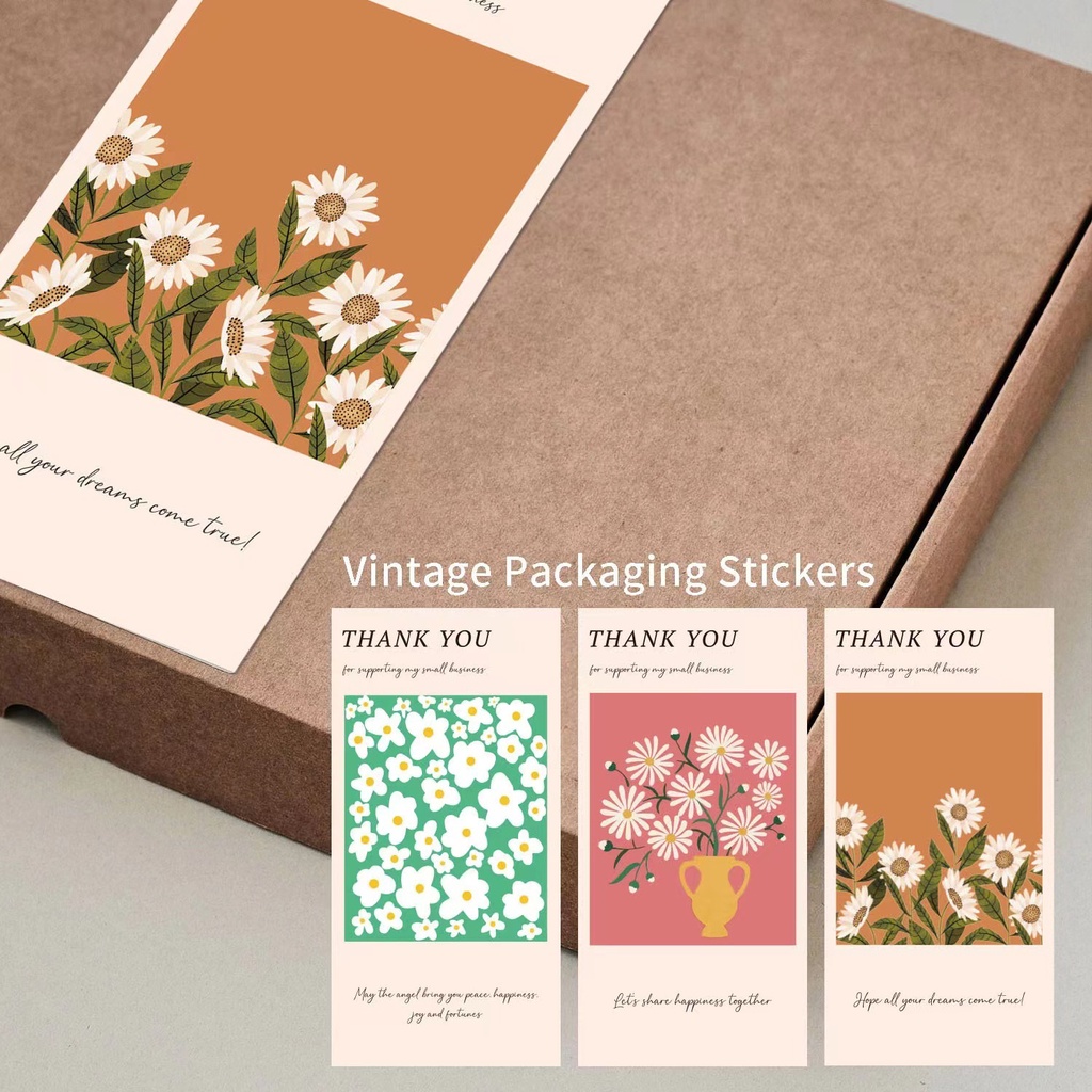 

Pretty Vintage Flower Seal Sticker Stiker Seal Cantik Online Shop Packaging Label Segel Box