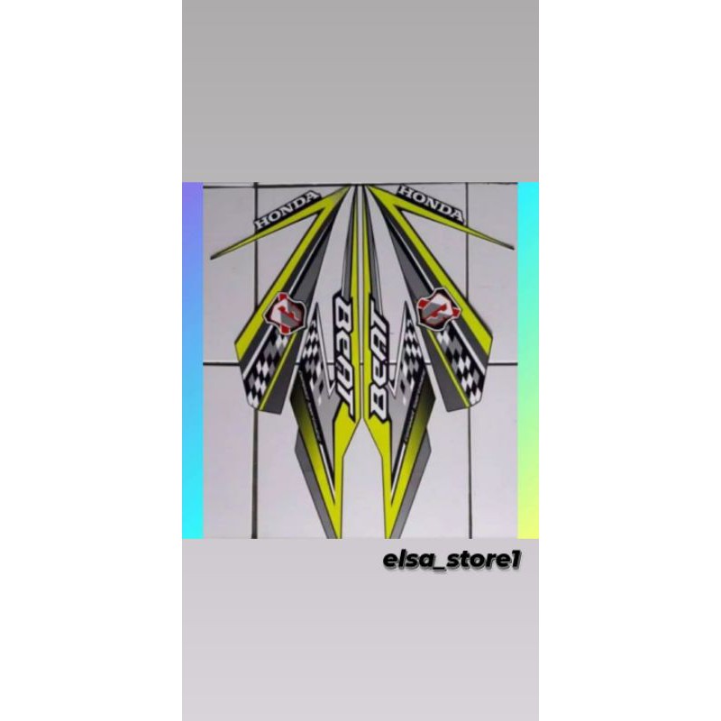 stiker striping motor honda beat esp 2018 hijau muda silver