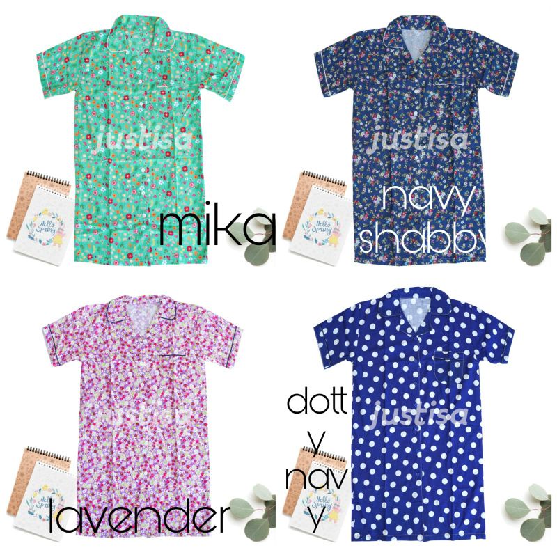 baju tidur daster berkerah piyama soft cotton katun premium baju santai