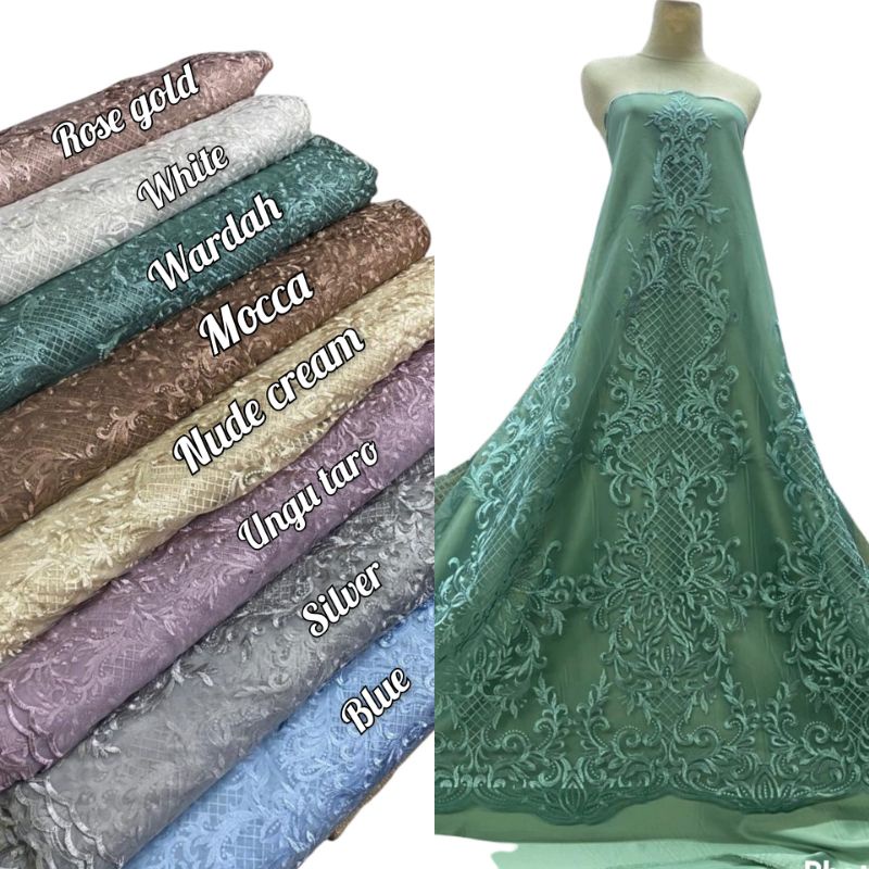 Bahan tile elie saab, bahan kebaya , blouse, tile murah, kain tile elie saab, tulle elisab