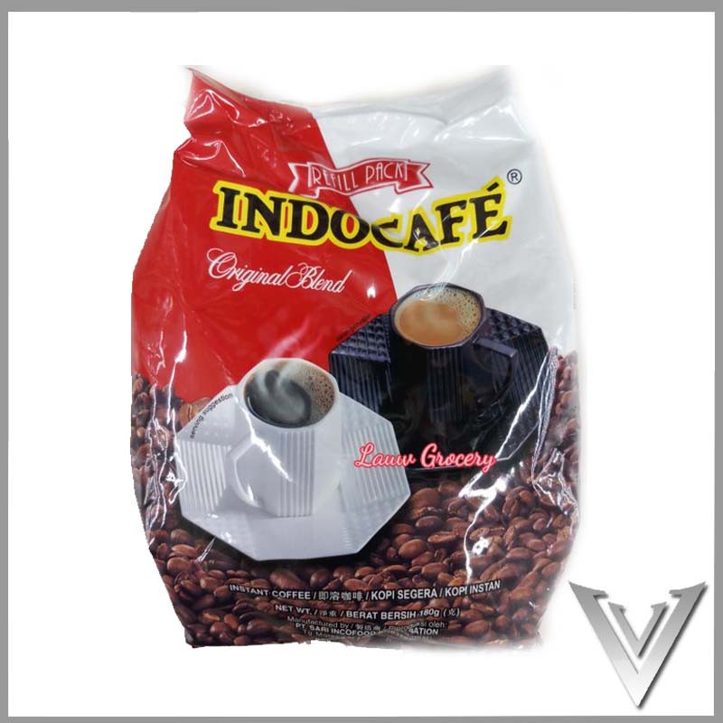

Kemasan Isi Ulang / Kopi Bubuk Kasar / Kopi Instan Granul / Indocafe Original Blend isi 180 Gr