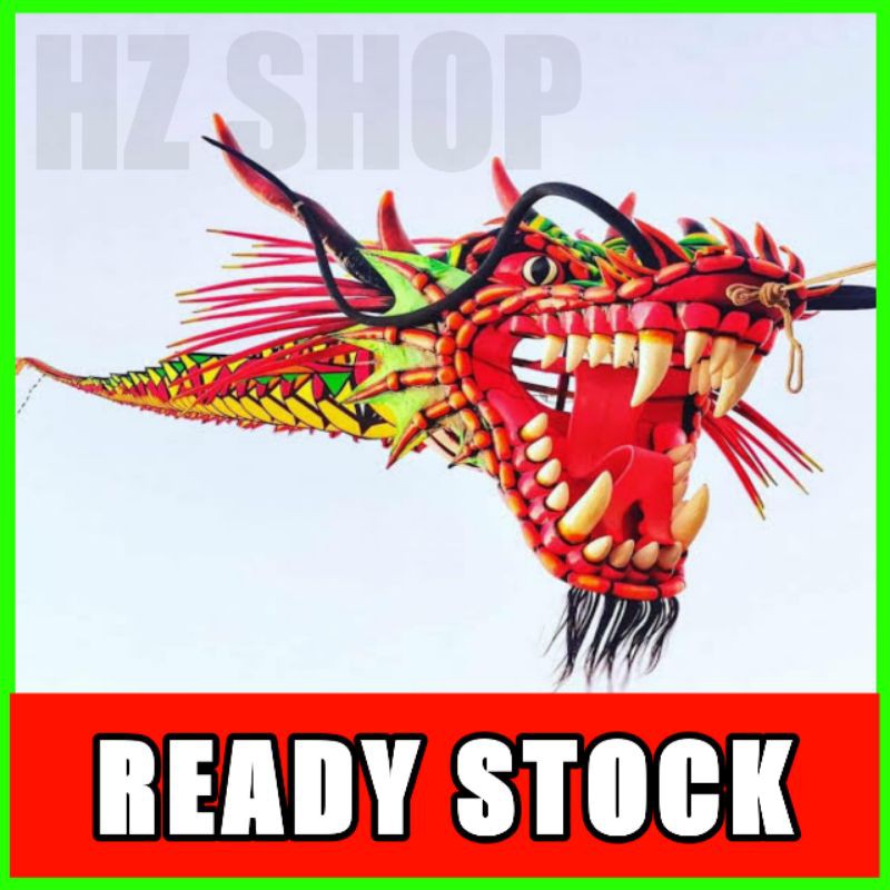 layangan naga fullset TINGGAL TERBANG,kepala + badan + ekor  naga, DIRONCE+TALIGOCI