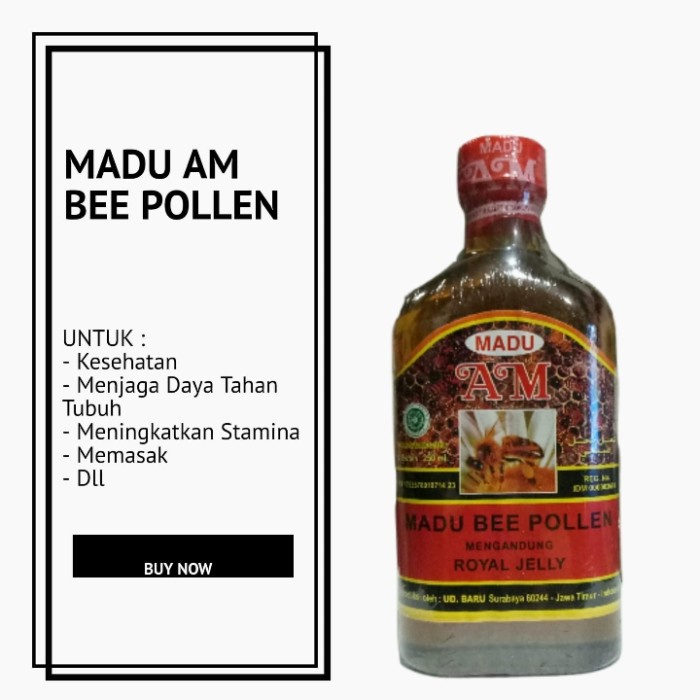 

MADU AM ASLI MADU KESEHATAN MADU AM BEE POLLEN 250ML MADU UNTUK MASAK