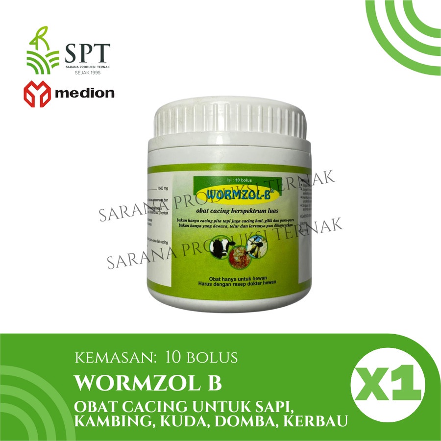 Jual MEDION WORMZOL B 10 BOLUS POT OBAT CACING SAPI KAMBING KUDA DOMBA ...