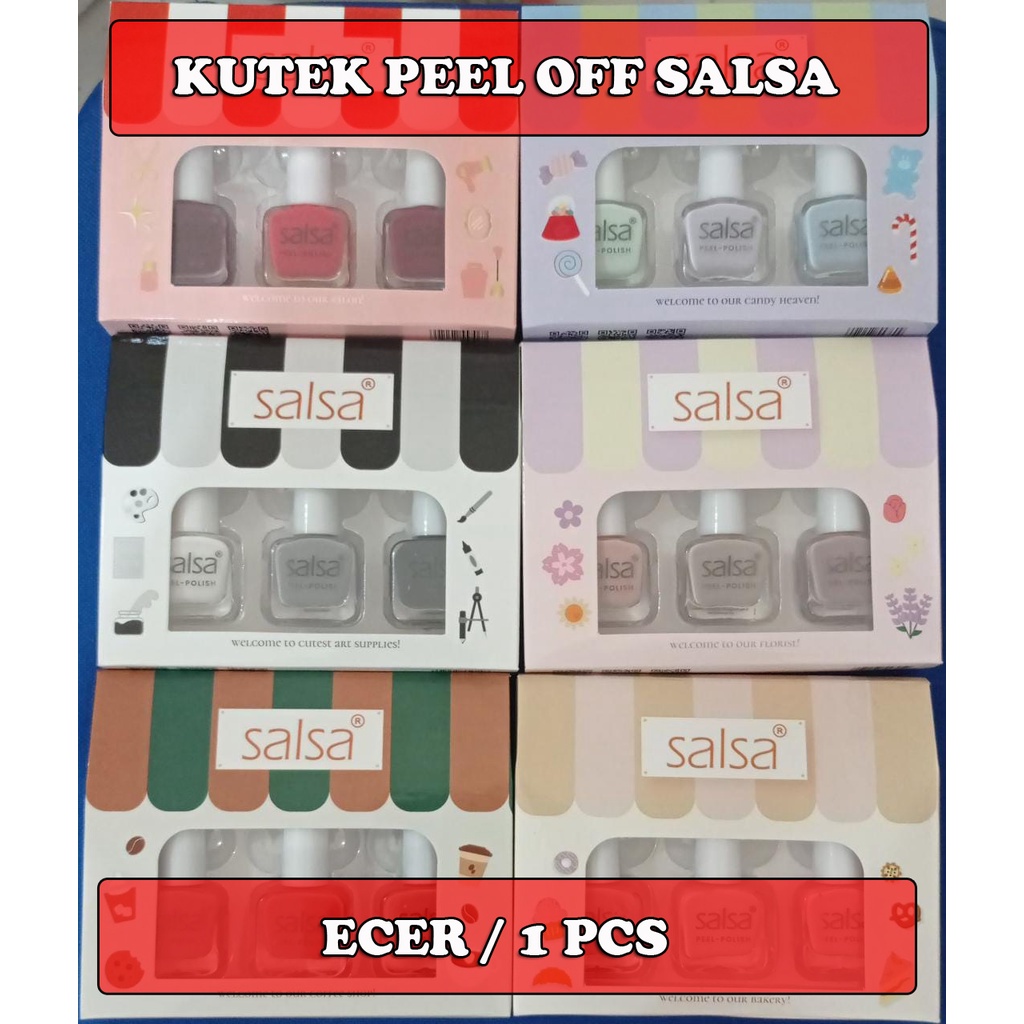 [ECER] ^ KYRA ^ SALSA Kutek Peel Off ECER Cutex Nail Polish - Harga 1 pcs