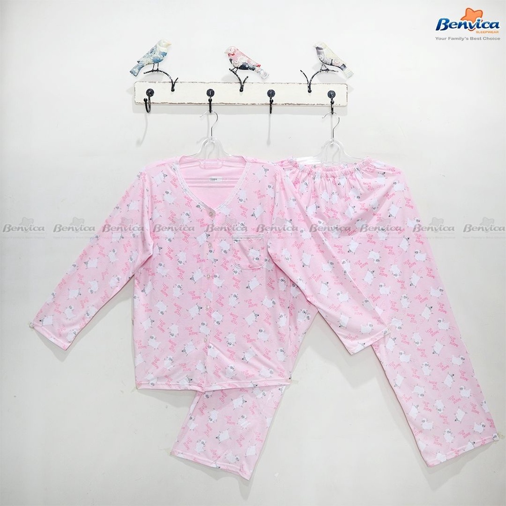 BAJU TIDUR PIYAMA KAOS LENGAN PANJANG DEWASA BANYAK MOTIF GINA SECREET