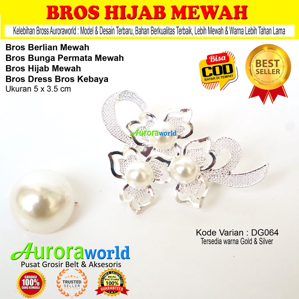 Auroraworld Bros Mutiara Bros Hijab Jilbab Mewah Kualitas Super bisa COD