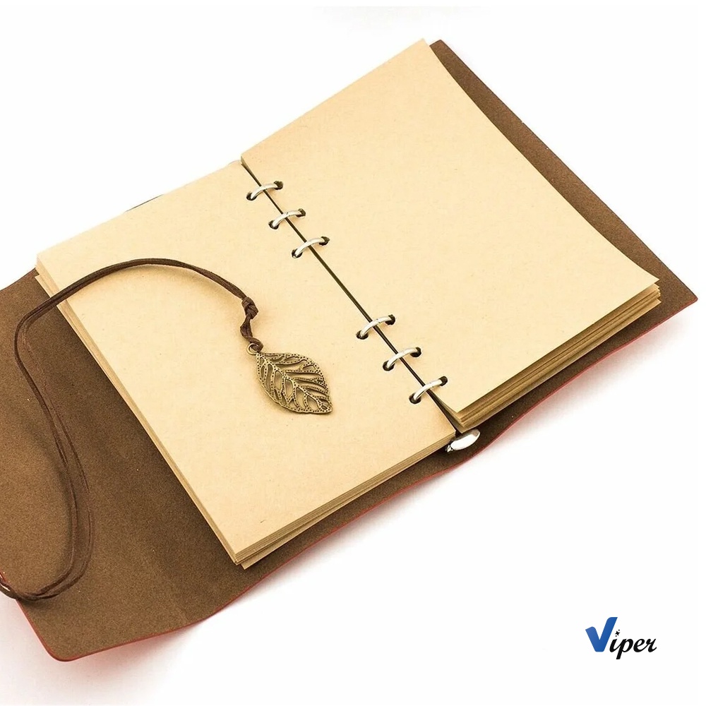 

bib Buku Catatan Notebook A5 A6 Buku Diary Aesthetic Gaya Retro Binder Unik Cover Kulit PU Leather