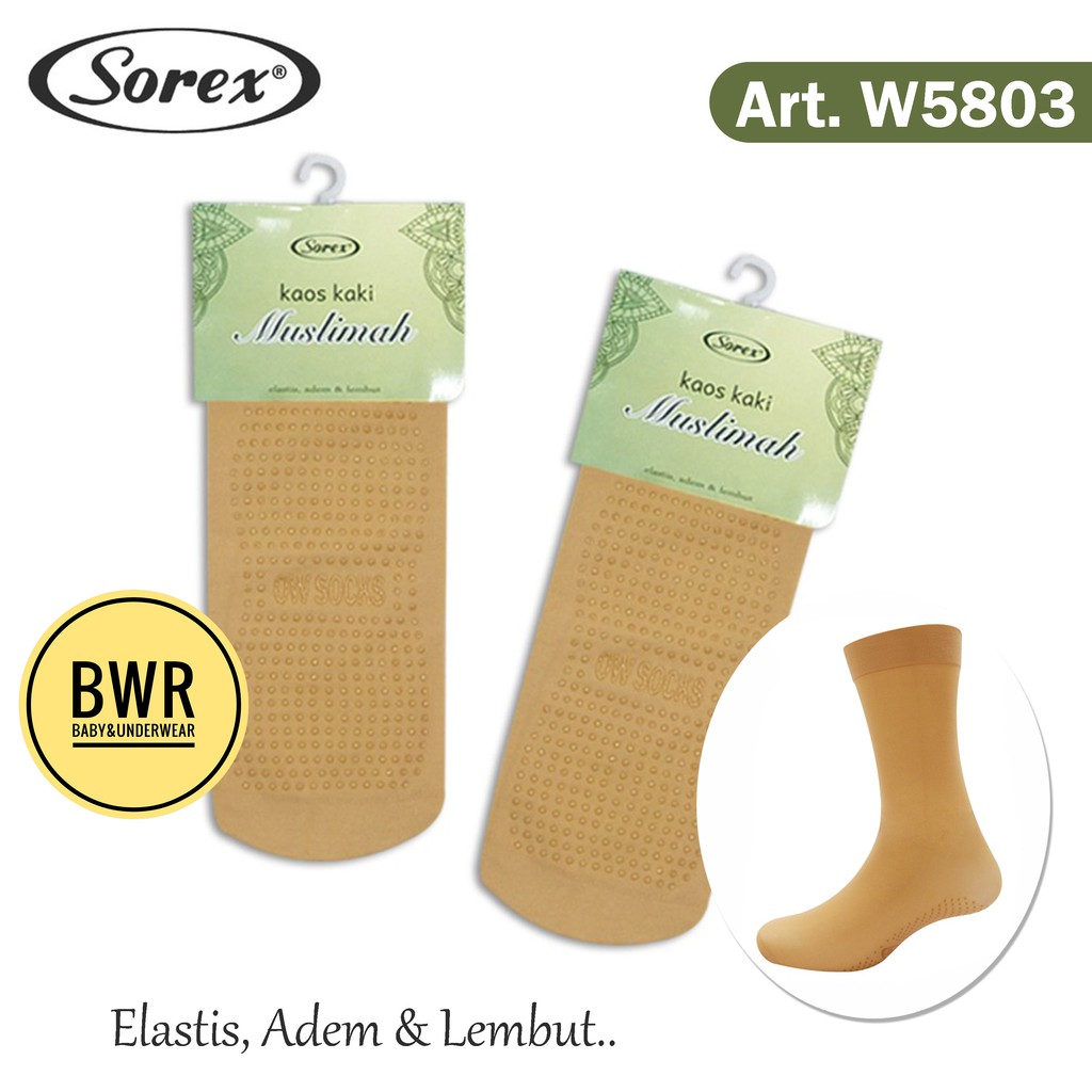 Kaos Kaki Sorex W5803 Muslimah | Kaos Kaki Anti Slip [ High ] - Bwr IX