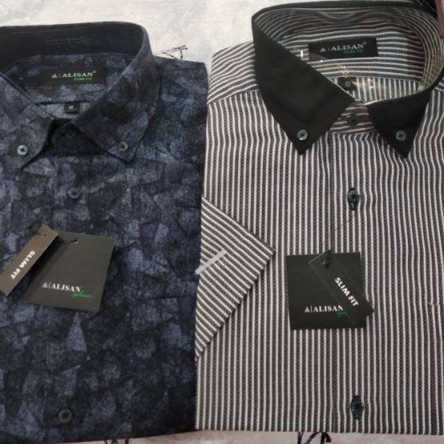 Kemeja motif ALISAN lengan pendek