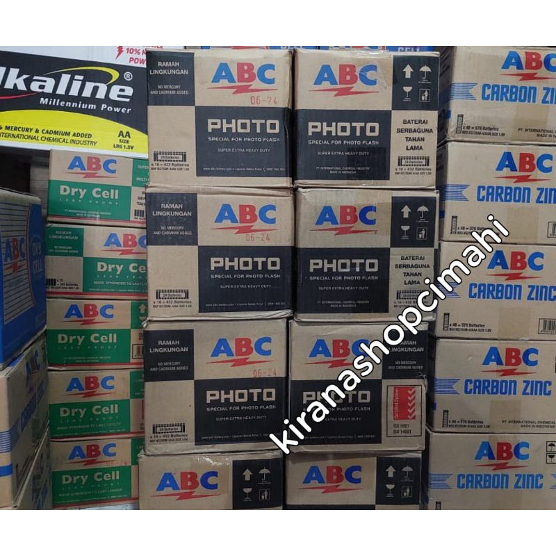 batre abc photo hitam AA isi 432 pcs/ kemasaan karton