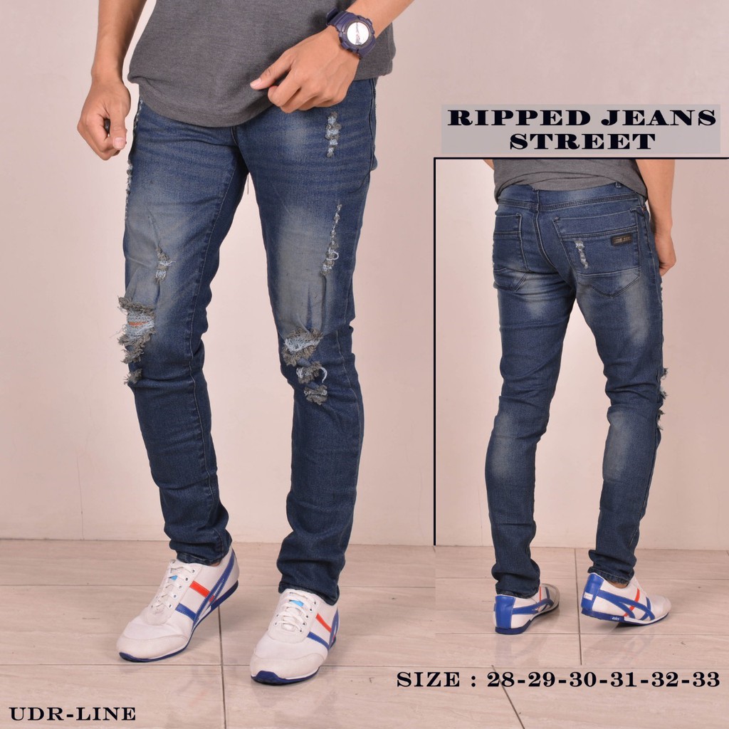 CELANA JEANS RIPPED PRIA CELANA SKINNY PRIA CELANA DENIM RIPED PRIA 07
