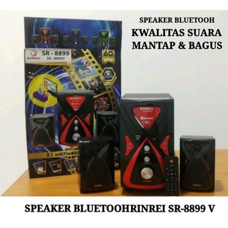 SPEAKER MULTIMEDIA RINREI SR-8899V SPEAKER SUPER BASS SPEAKER BLUETOOTH MULTIMEDIA USB/SD CSRD/FM RADIO/BT/MP5