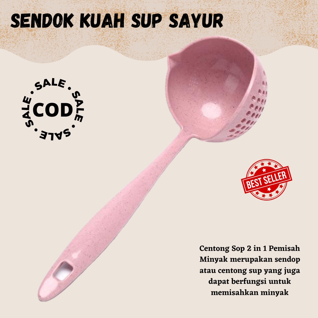 PROMO!!! Sendok Kuah Sup Sayur / Centong Saring Masak 2 in 1 / Saringan Sop Dapur