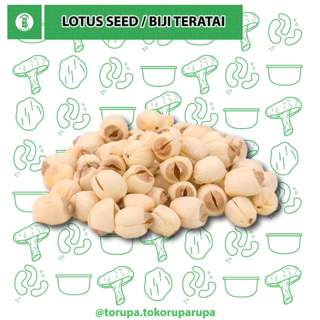 

Biji Teratai 10gr / Lotus Seed / Lianzi / Lienci untuk Masak Sup Tim Ayam / Peach Gum Dessert
