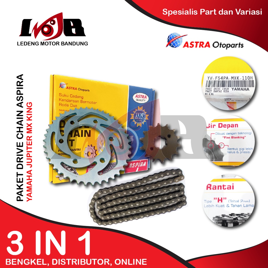 Aspira Gear Set Jupiter MX King Drive Chain KIT Roda Gir Depan Gear Belakang