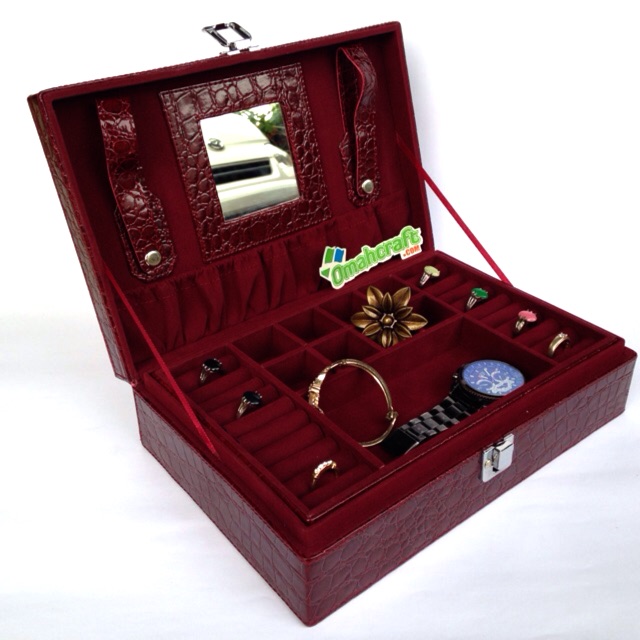 CROCO MARON - Kotak Perhiasa Emas Cincin Gelang Kalung Original / Box Perhiasan &amp; Aksesoris