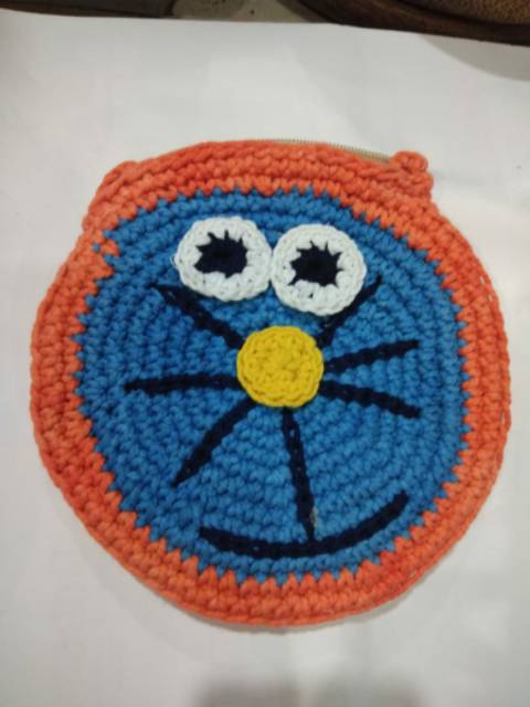 (BISA COD) TAS RAJUT SELEMPANG BENTUK KUCING DORAEMON UKURAN 20 CM - SLING BAG WANITA - AKSESORIS