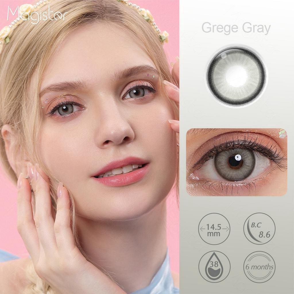 Magister Softlens hitam Softlens Mata Normal Lensa Kontak Warna Alami Grey Zamrud Mata Besar Untuk Riasan Soflens Cokelat Soflen Korea DIA 14.5MM