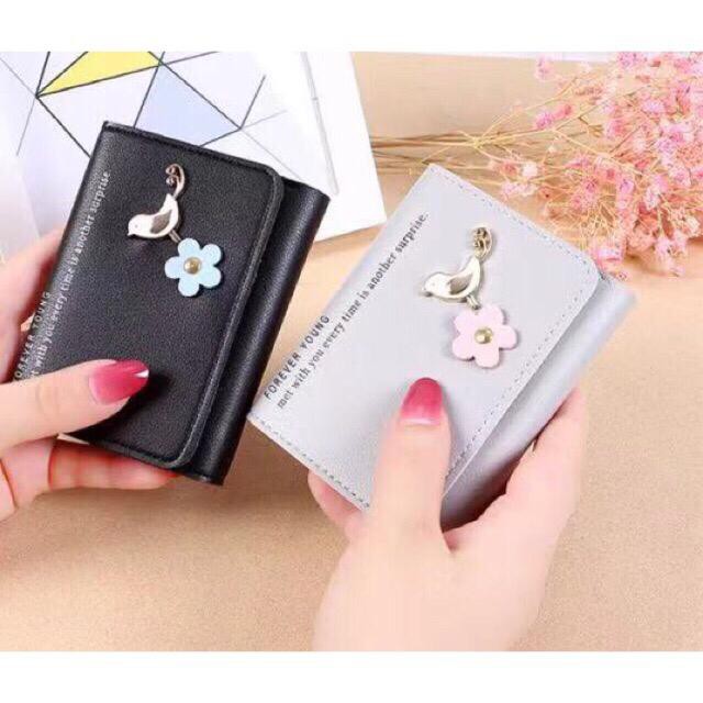 (COD) Dompet Kulit Lipat Wanita Korea Dompet Import Pendek MALLSHOPPING