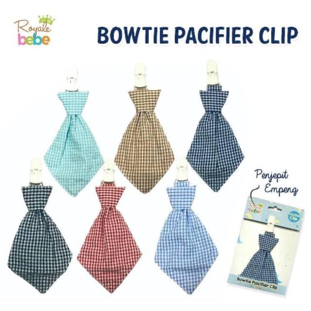 ROYALE BEBE BOWTIE PACIFIER CLIP PENJEPIT EMPENG RANTAI EMPENG