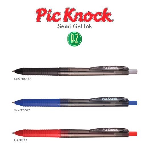 

Zebra | Pic Knock Semi Gel Pen 0.7 mm