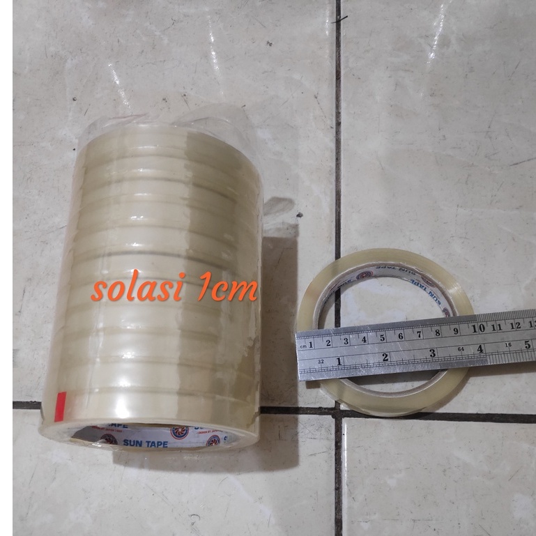 

Lakban 1 cm, Solatip Bening ( isi 1pcs ) Isolasi