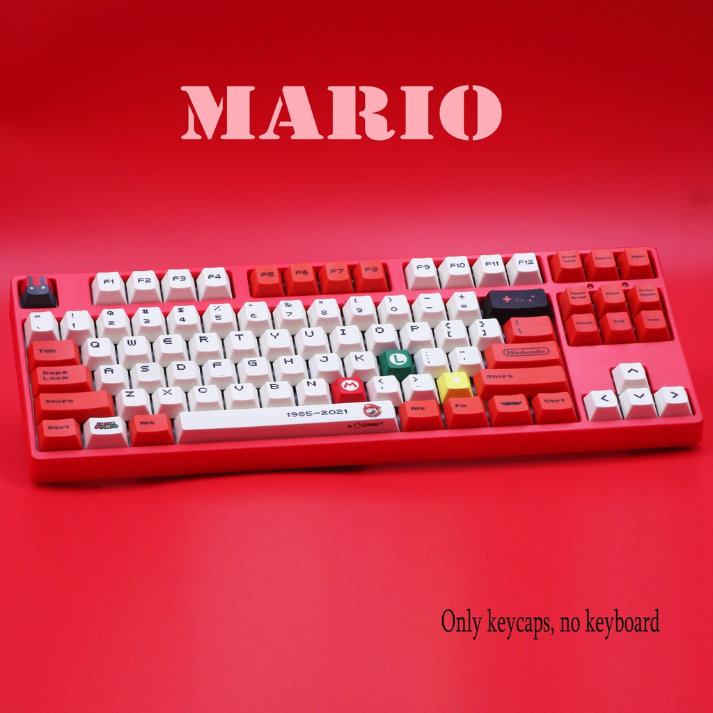 119 Keycap Mario Cherry profile Theme PBT Sublimasi Tinggi Asli Keycap Keyboard Mekanik Keycap DIY Untuk Keyboard Mekanis