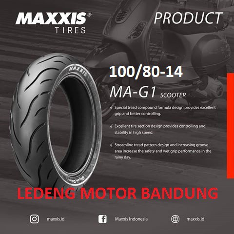 Maxxis 100/80-14 MAGI Ban Tubeless Motor Matic Matik MA-G1 Scooter