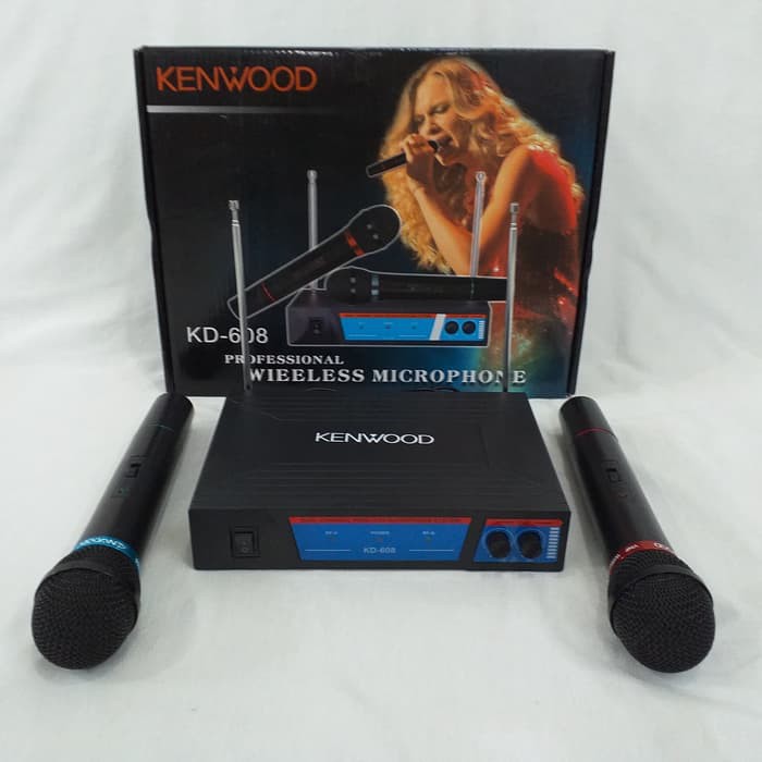 Mic Double Wireless-Microphone KENWOOD KD-608 Microphone Tanpa Kabel