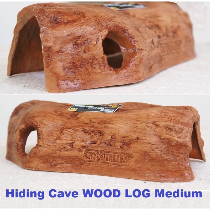 Hiding Cave WOOD LOG Tunnel MEDIUM Tempat Sembunyi Reptil Ular Gecko BD Panana Chrstallee
